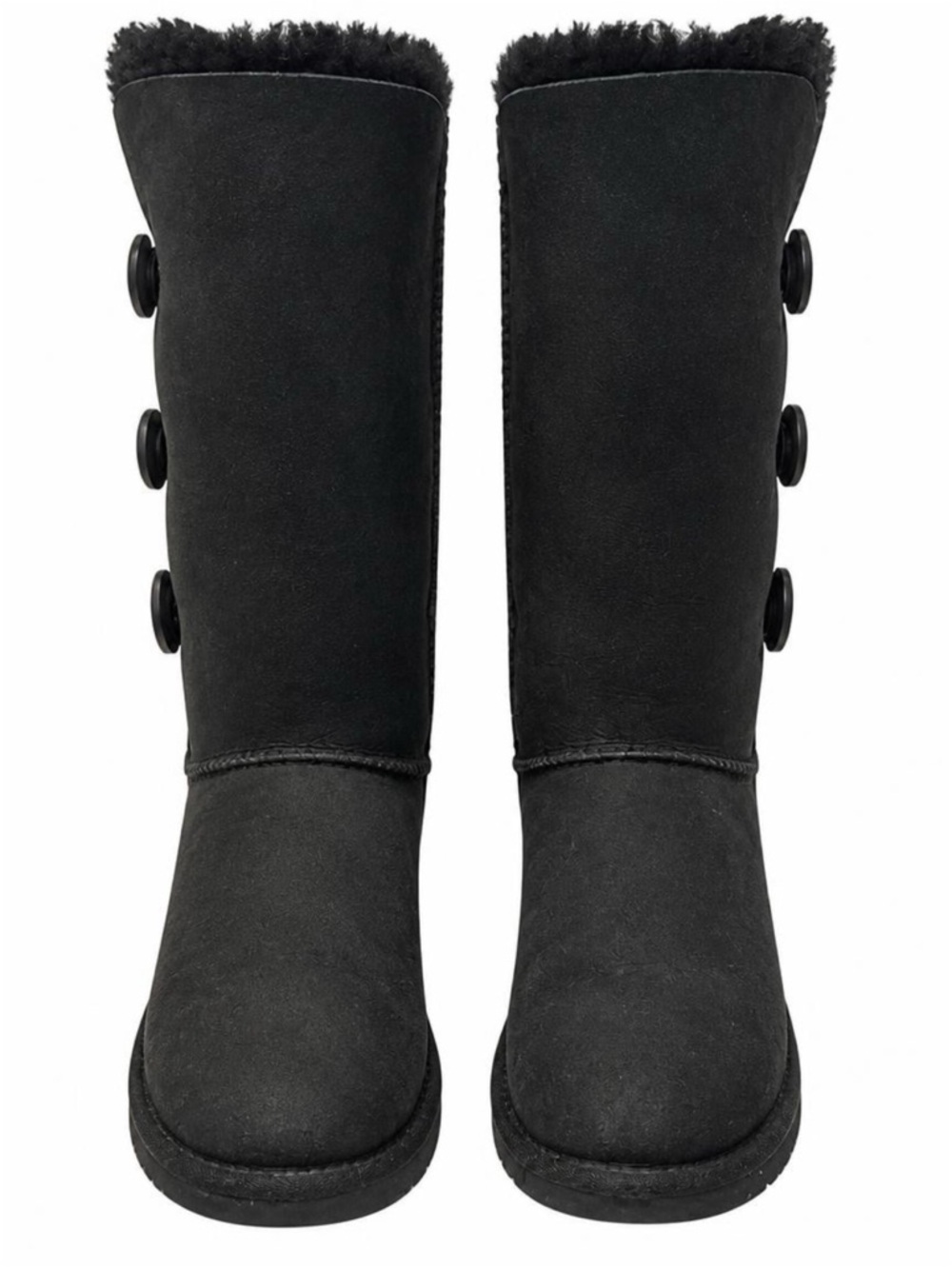 UGG Black Button-Detail Tall Winter Boots